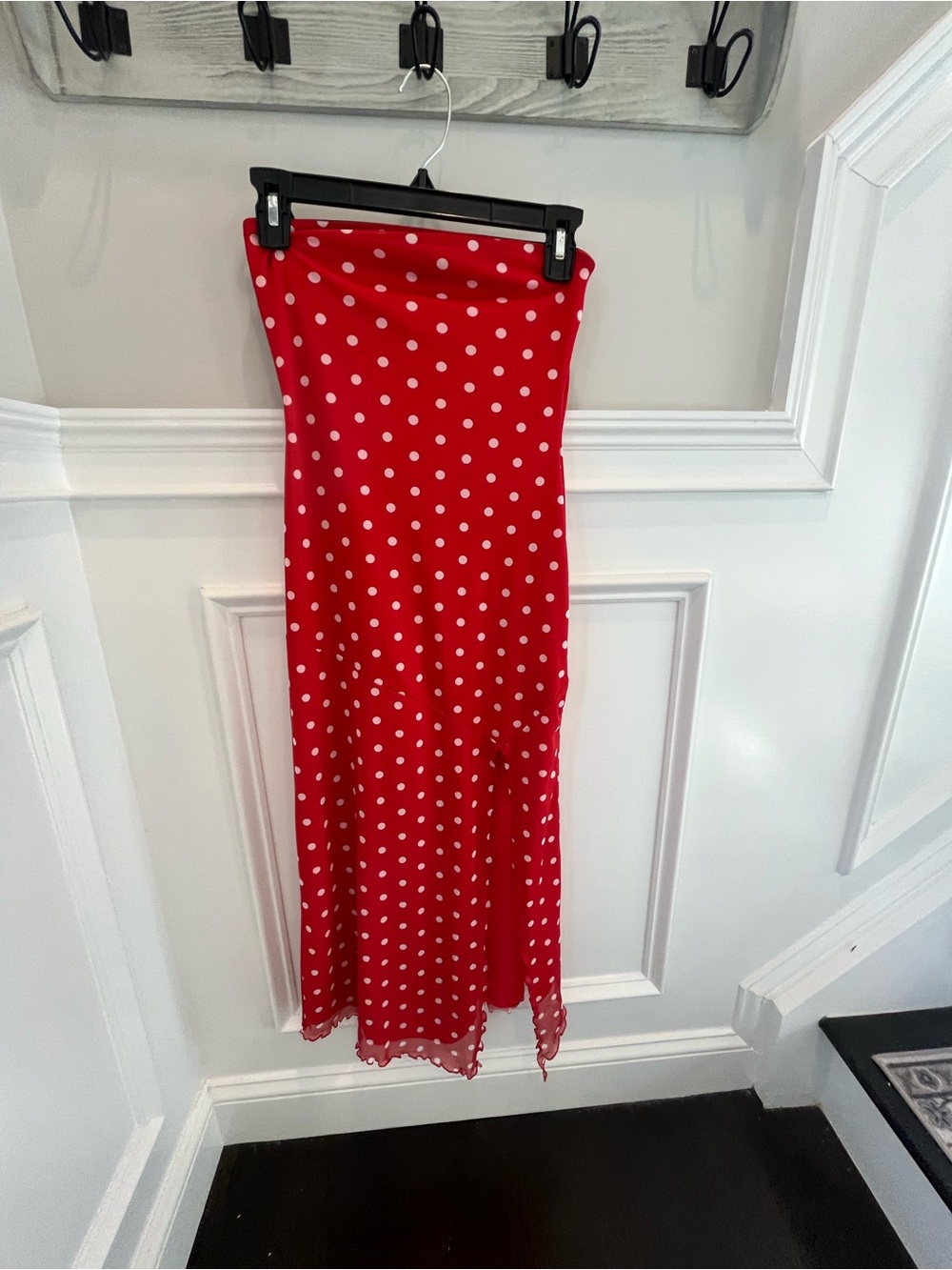 Urban Outfitters Red and White Polka Dot Maxi Dress